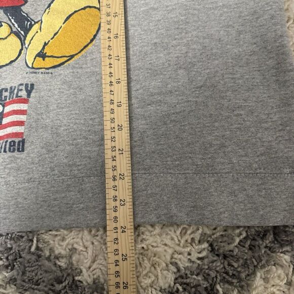 Vintage Mickey Unlimited Crewneck Sweatshirt M/L Mickey Mouse Gray Fleece 90s - Picture 5 of 7